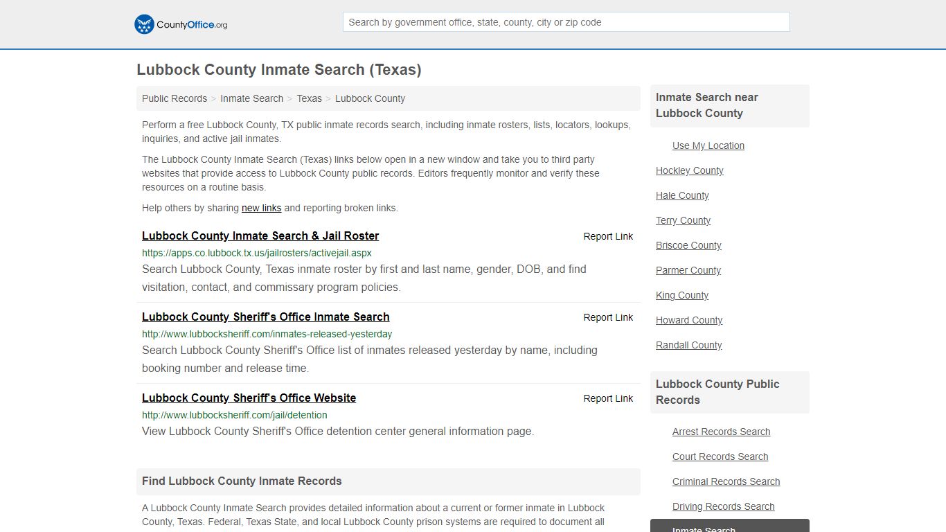 Inmate Search - Lubbock County, TX (Inmate Rosters & Locators)
